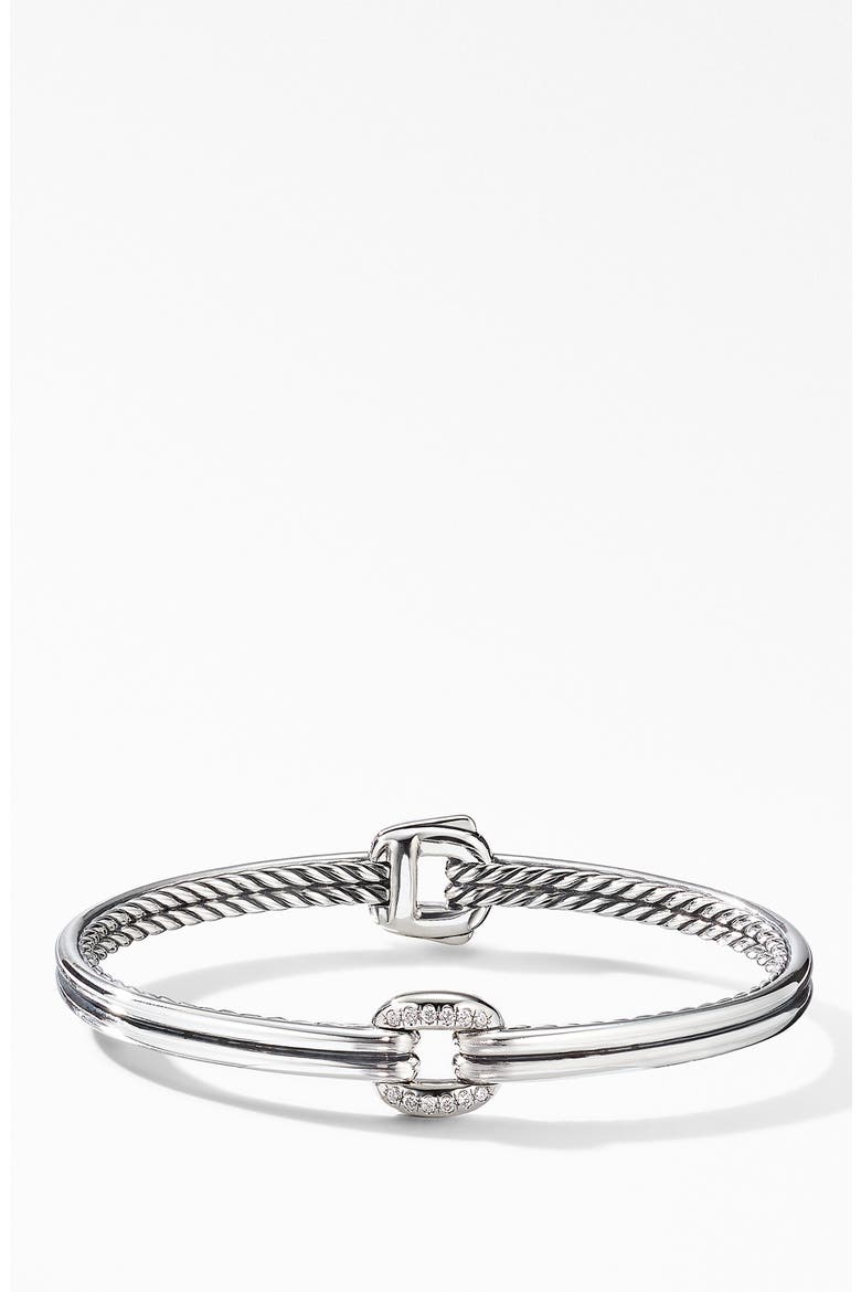Thoroughbred® Center Link Bracelet with Diamonds, Main, color, SILVER/ DIAMOND