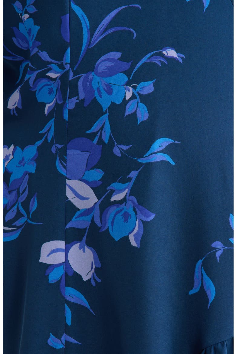 Niva Floral Print Faux Wrap Dress, Alternate, color, NAVY-BLUES