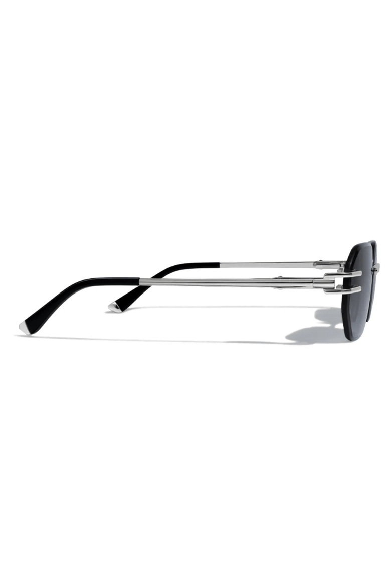 Emil 54mm Rimless Sunglasses, Alternate, color, Black
