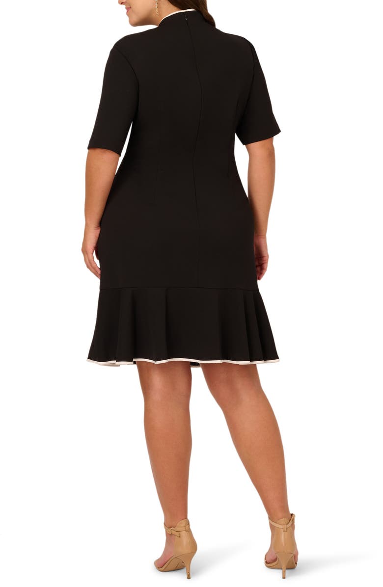 Adrianna Papell Tie Neck Crepe Dress, Alternate, color,