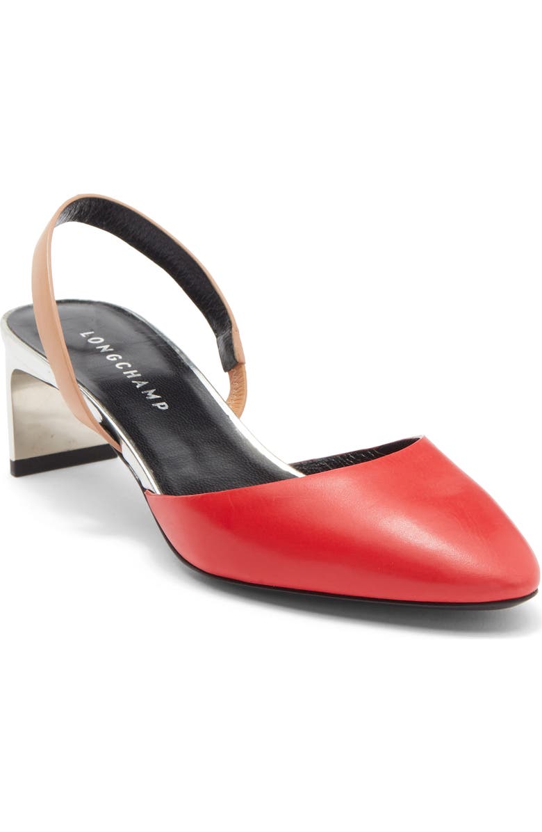 Longchamp Slingback Pump, Main, color, Red Kiss