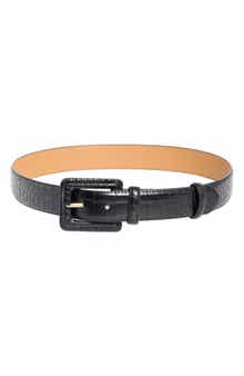 Croc Embossed Wrapped Buckle Belt