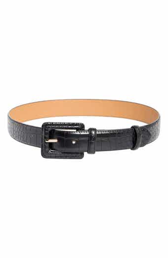 Croc Embossed Wrapped Buckle Belt
