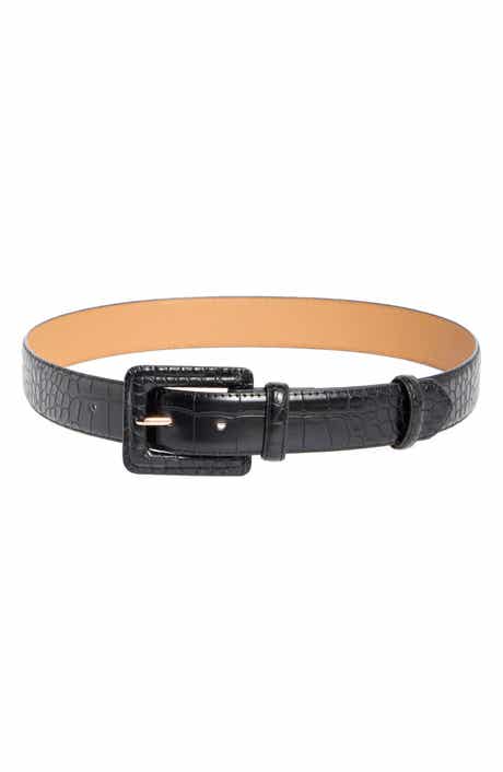 Croc Embossed Wrapped Buckle Belt