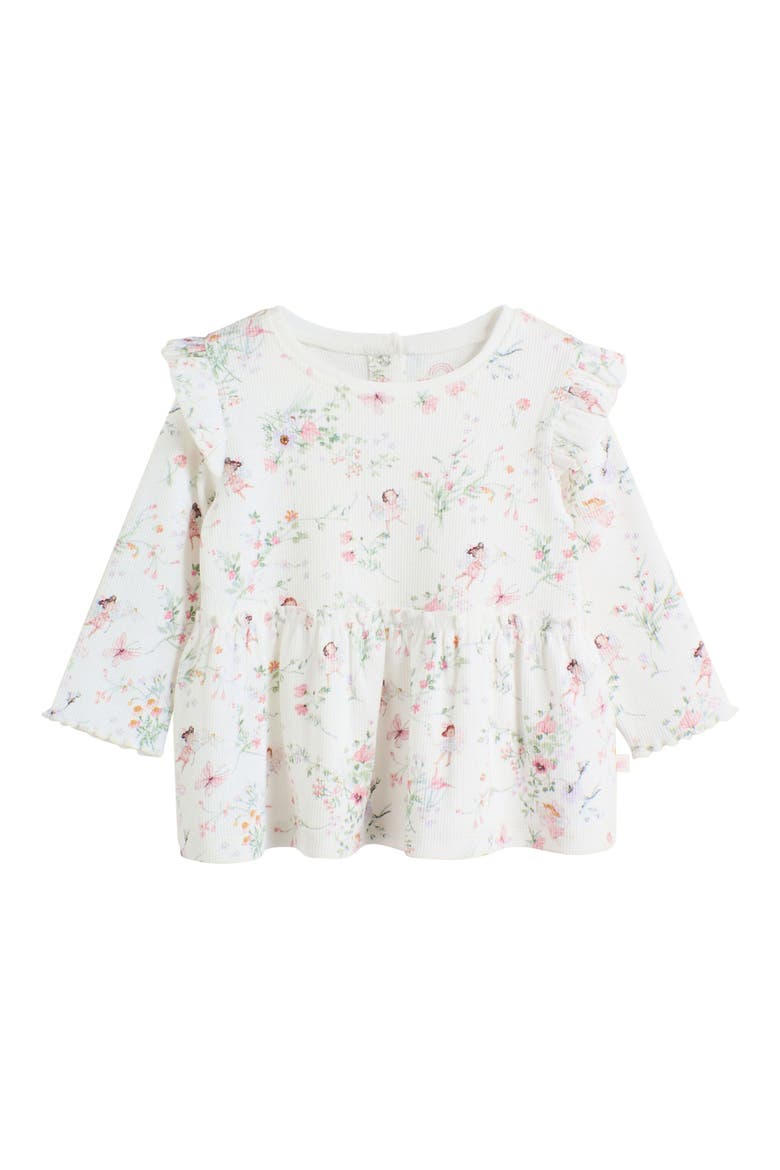 Kids' Peplum Rib Two-Piece Set, Alternate, color, WHITE