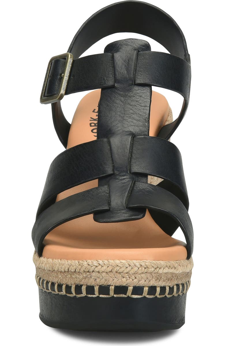 Kork-Ease<sup>®</sup> Rayleigh Espadrille Slingback Platform Wedge Sandal, Alternate, color, Black Leather