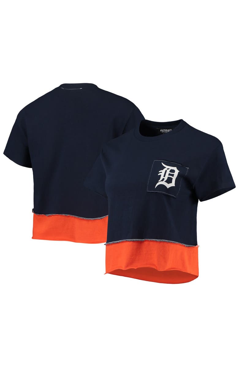 REFRIED APPAREL Women's Refried Apparel Navy Detroit Tigers Cropped T-Shirt, Main, color, 