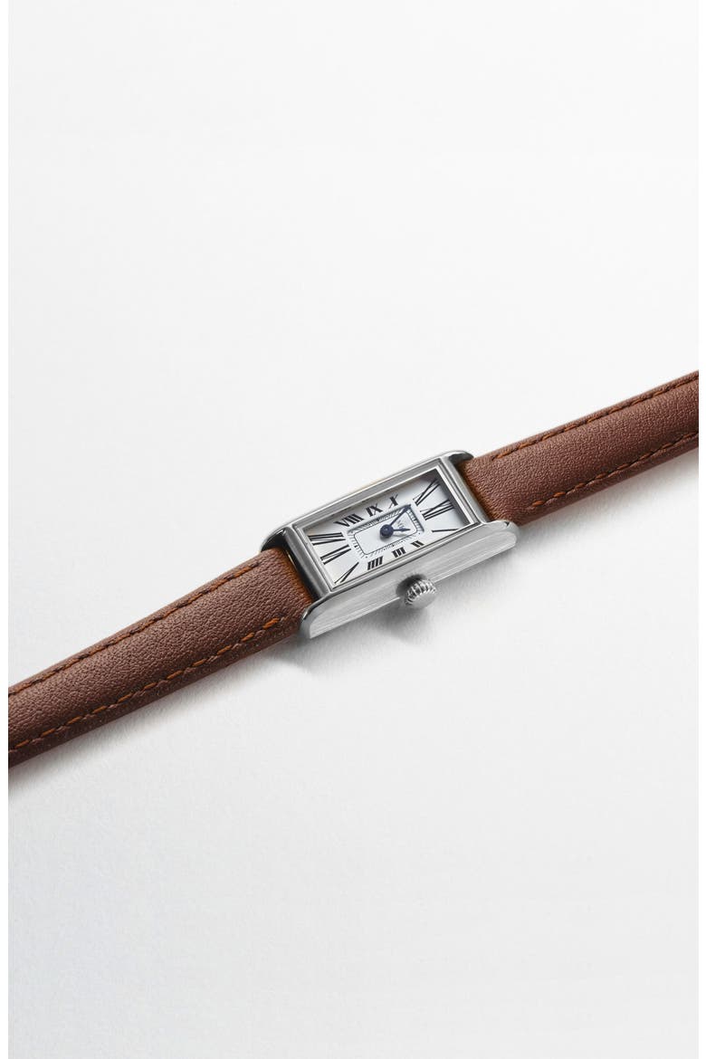 The Kimsey Classic Small Watch, Alternate, color, Silver Watch - Brown Strap