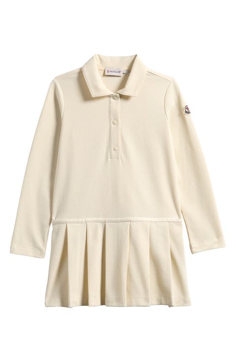 Kids' Long Sleeve Pleated Polo Dress (Little Kid & Big Kid)