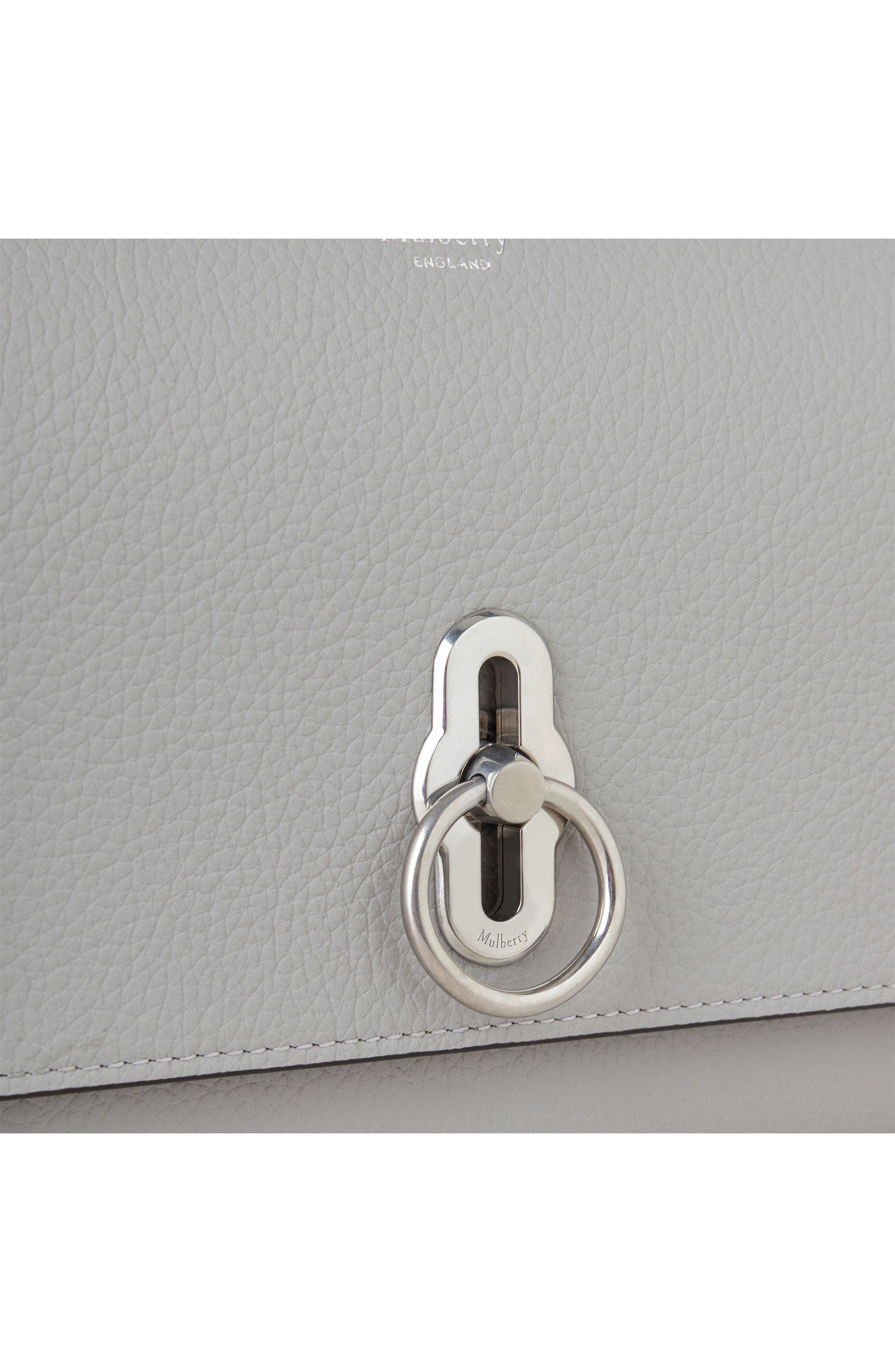 Small Amberley Leather Clutch, Alternate, color, PALE GREY