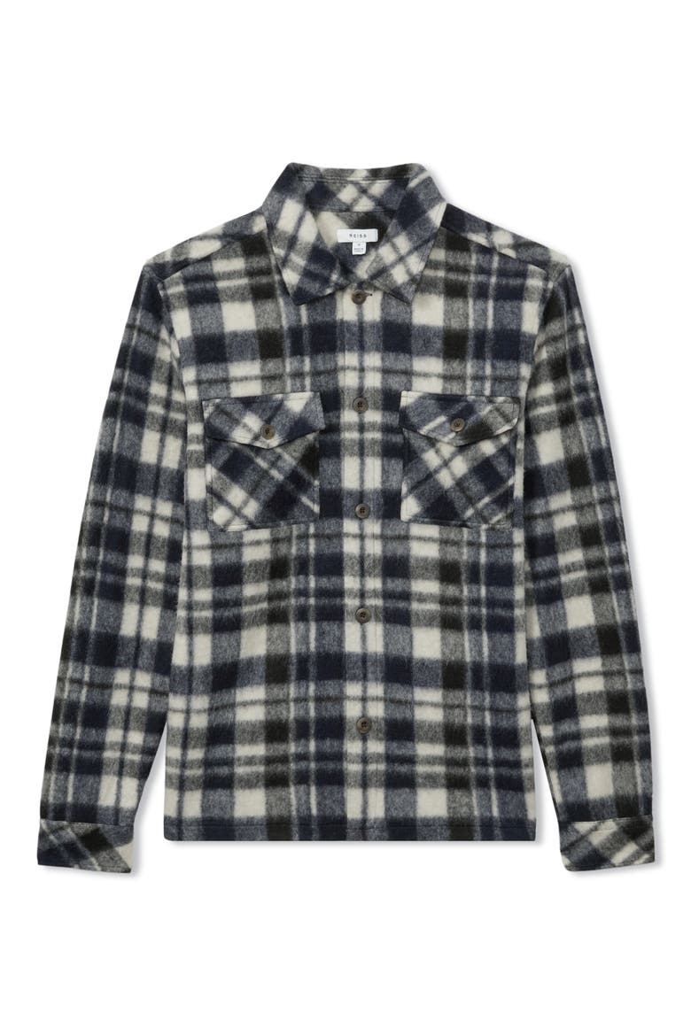 Wade Plaid Overshirt, Alternate, color, NAVY