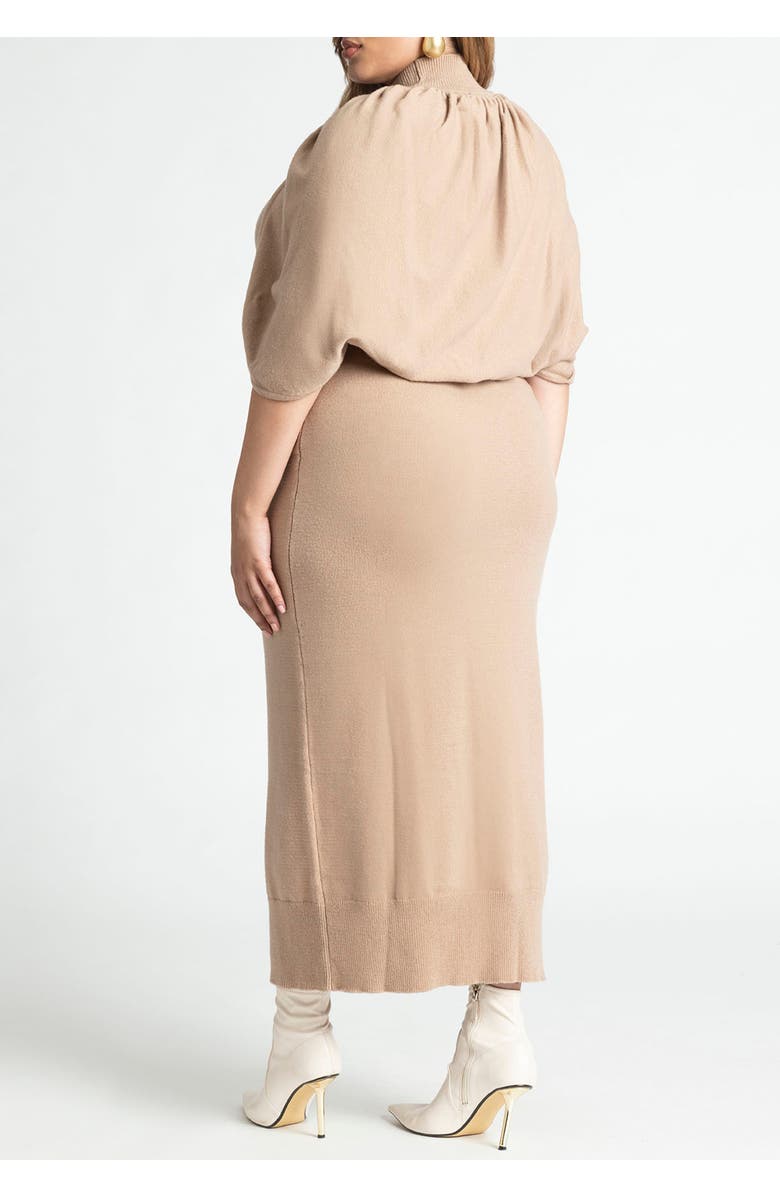 ELOQUII Sweater Cape Dress, Alternate, color, Black Onyx