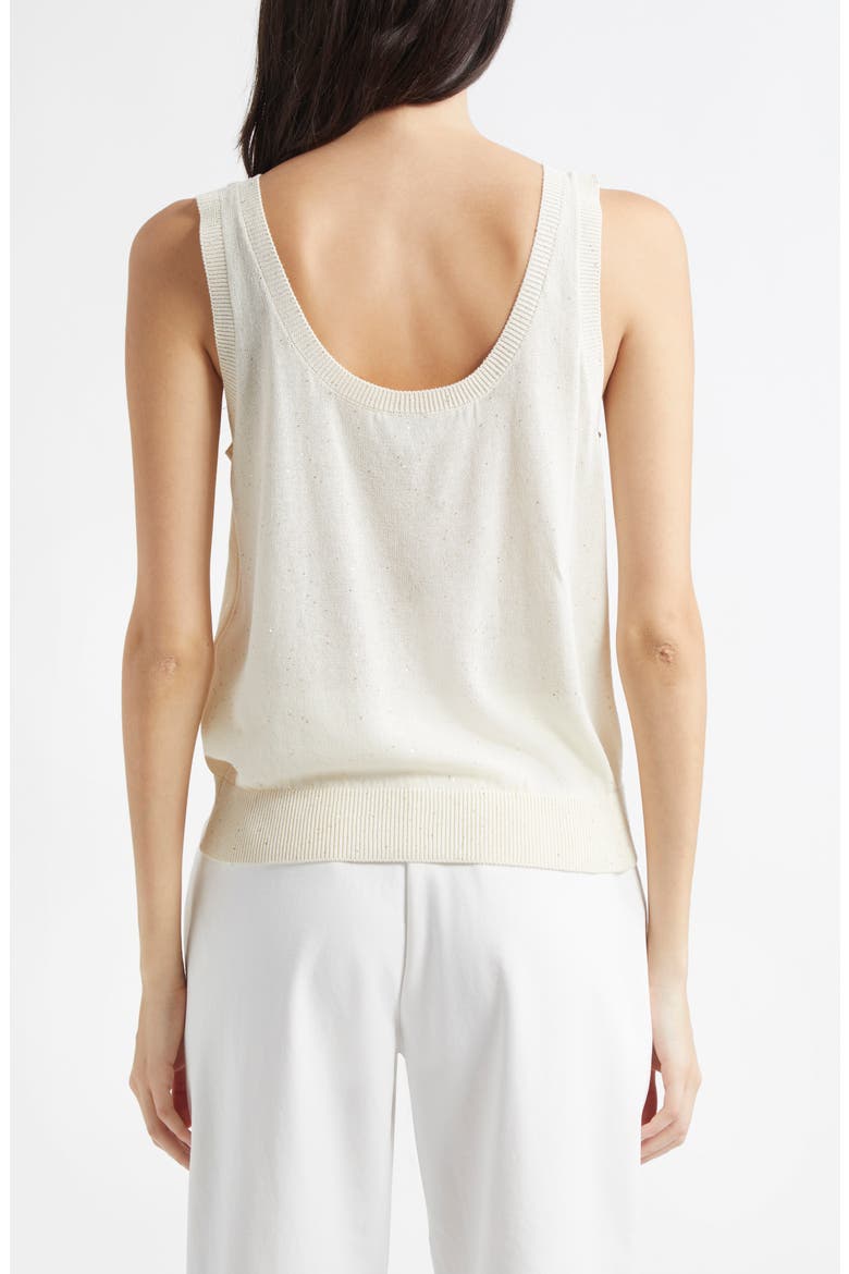 Sequin Openwork Silk & Cotton Sweater Vest, Alternate, color, WHITE