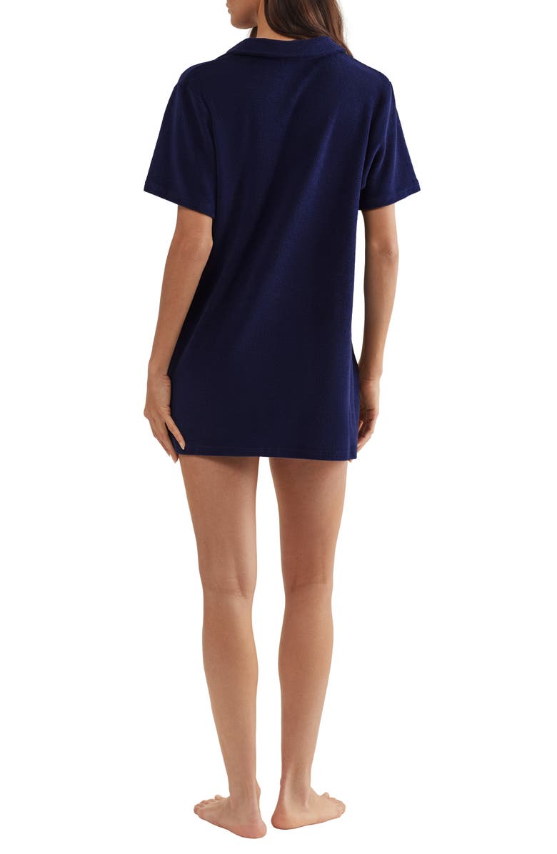Polo Ralph Lauren Organic Cotton French Terry Cover-Up Shirtdress, Alternate, color, Navy