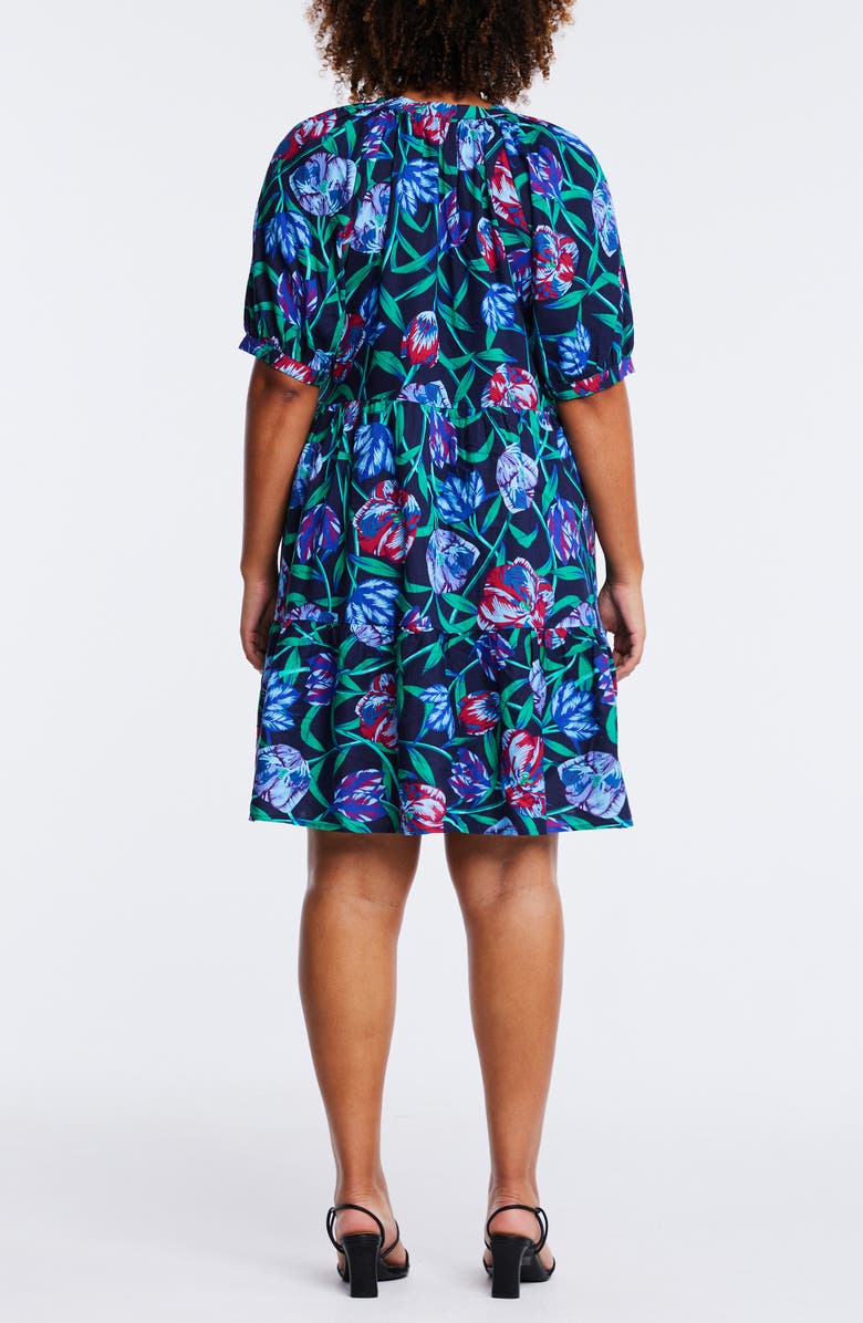 Estelle Nautical Flower Linen Blend A-Line Dress, Alternate, color, 