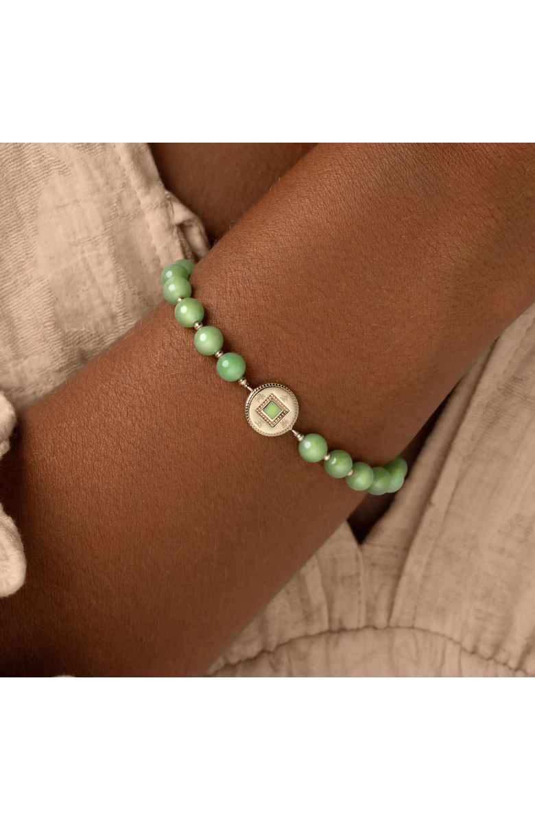 Karma and Luck Golden Fortune Jade Lucky Coin Bracelet, Alternate, color, Pastel Green/Gold