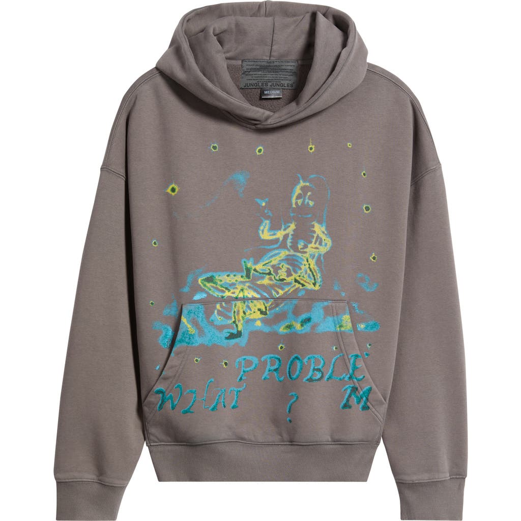 Jungles What Problem Fleece Hoodie In Gray