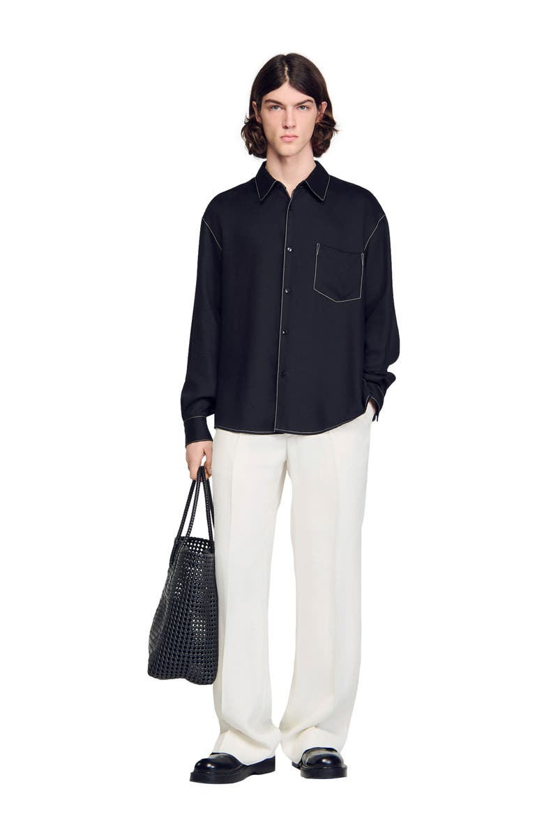 SANDRO Loose-fit shirt, Alternate, color, Black