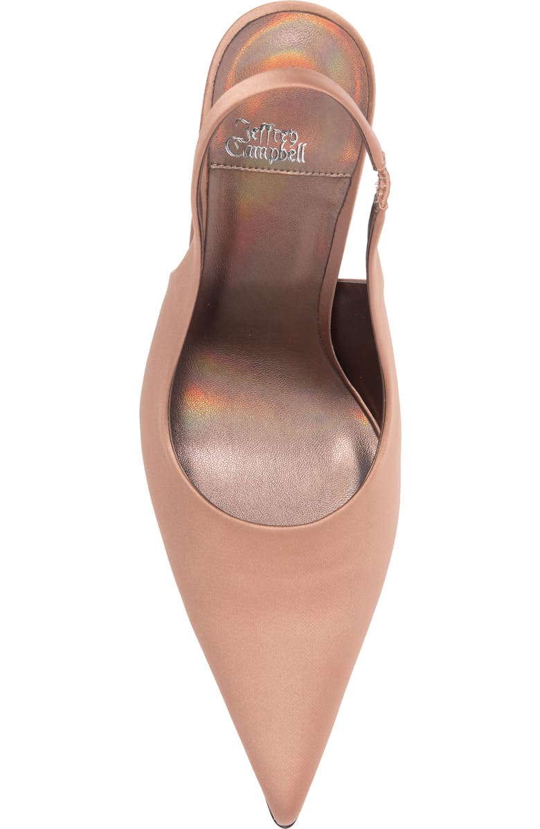 Jeffrey Campbell Surpass Slingback Pointed Toe Pump, Alternate, color, Brown Satin