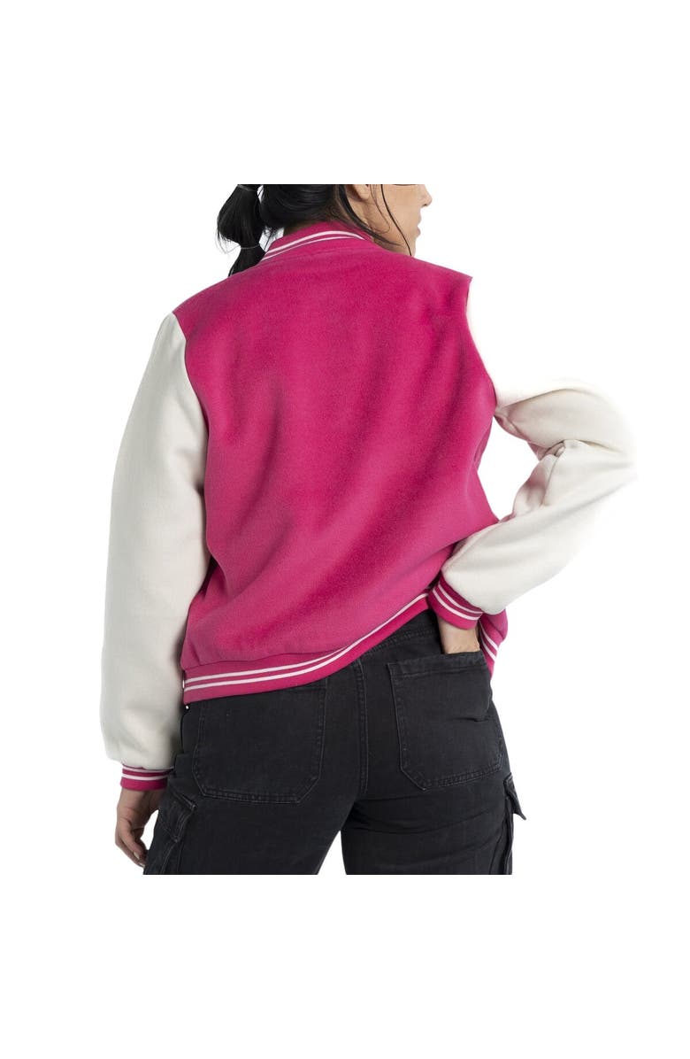 LUSSO Women's Lusso  Pink Los Angeles Dodgers Priya Full-Snap Varsity Jacket, Alternate, color, 
