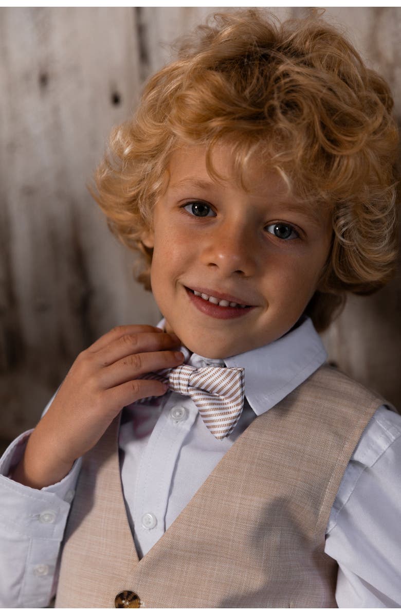 Deux par Deux Boy's Long Sleeve Button Down Shirt White, Alternate, color, White