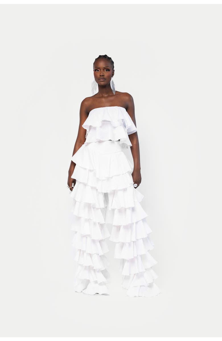 OFUURE Linen Daria Ruffle Pants, Main, color, White
