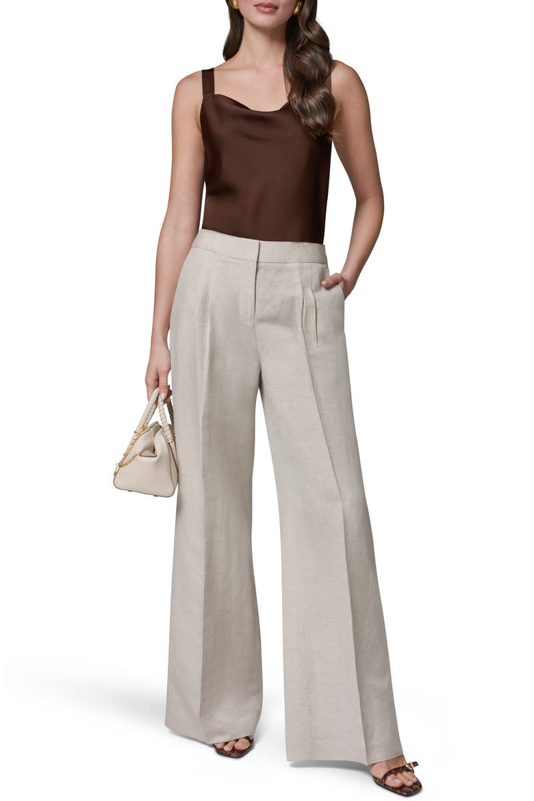 High Waist Wide Leg Pants, Alternate, color, FLAX