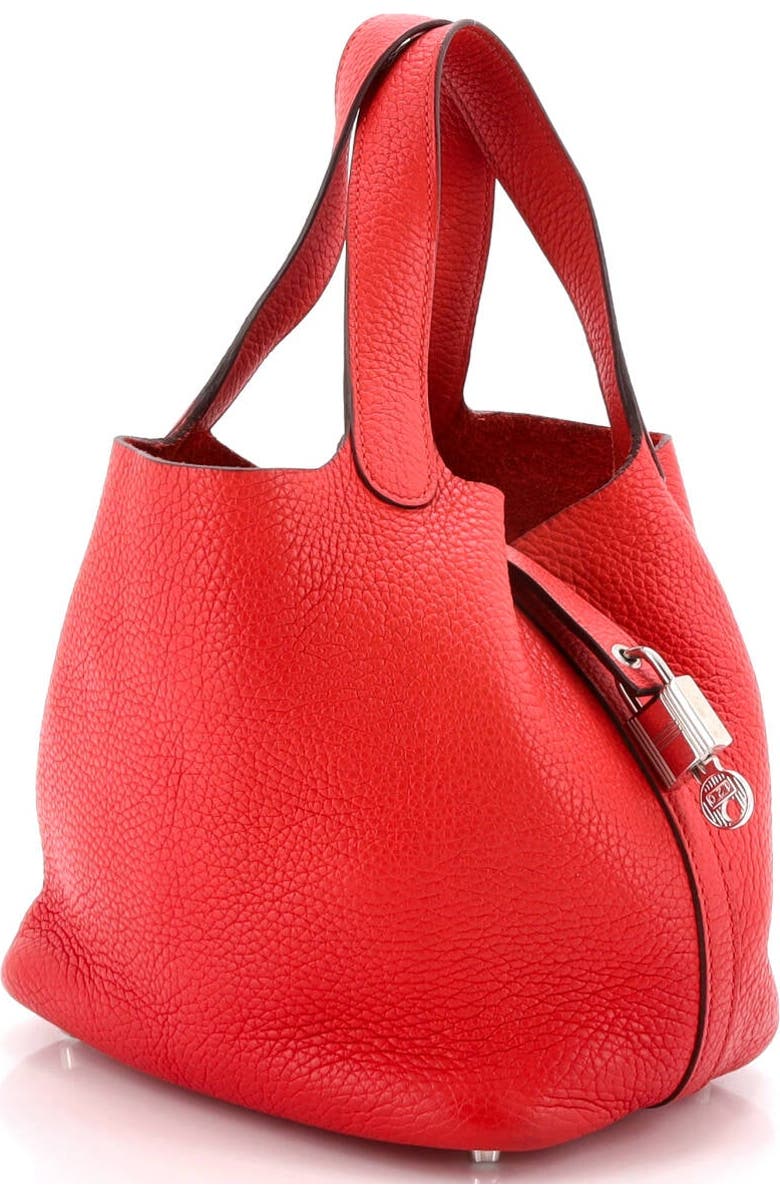 Pre-Owned Hermes Picotin Lock Bag Clemence PM, Alternate, color, Rouge Tomate