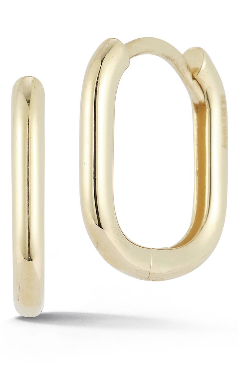 Ember Fine Jewelry 14K Gold Oval Huggie Hoop Earrings, Main, color, Gold