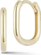 Ember Fine Jewelry 14K Gold Oval Huggie Hoop Earrings