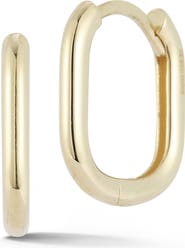 Ember Fine Jewelry 14K Gold Oval Huggie Hoop Earrings