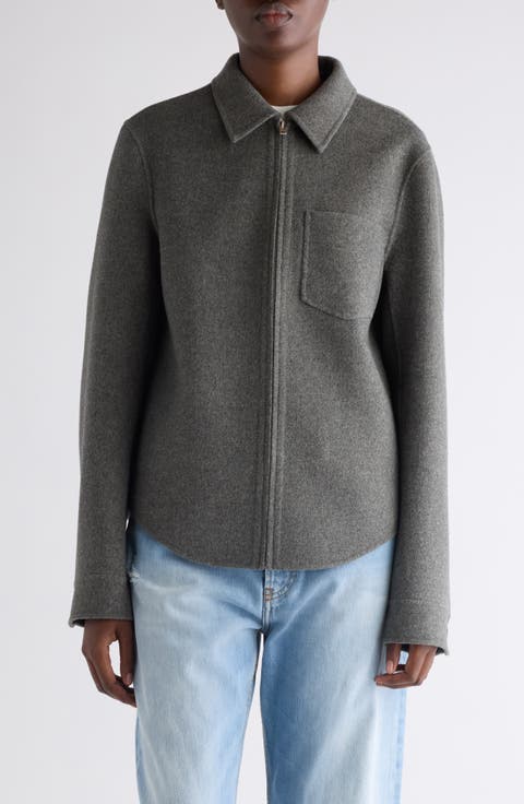 Wool & Cashmere Felt Shirt Jacket