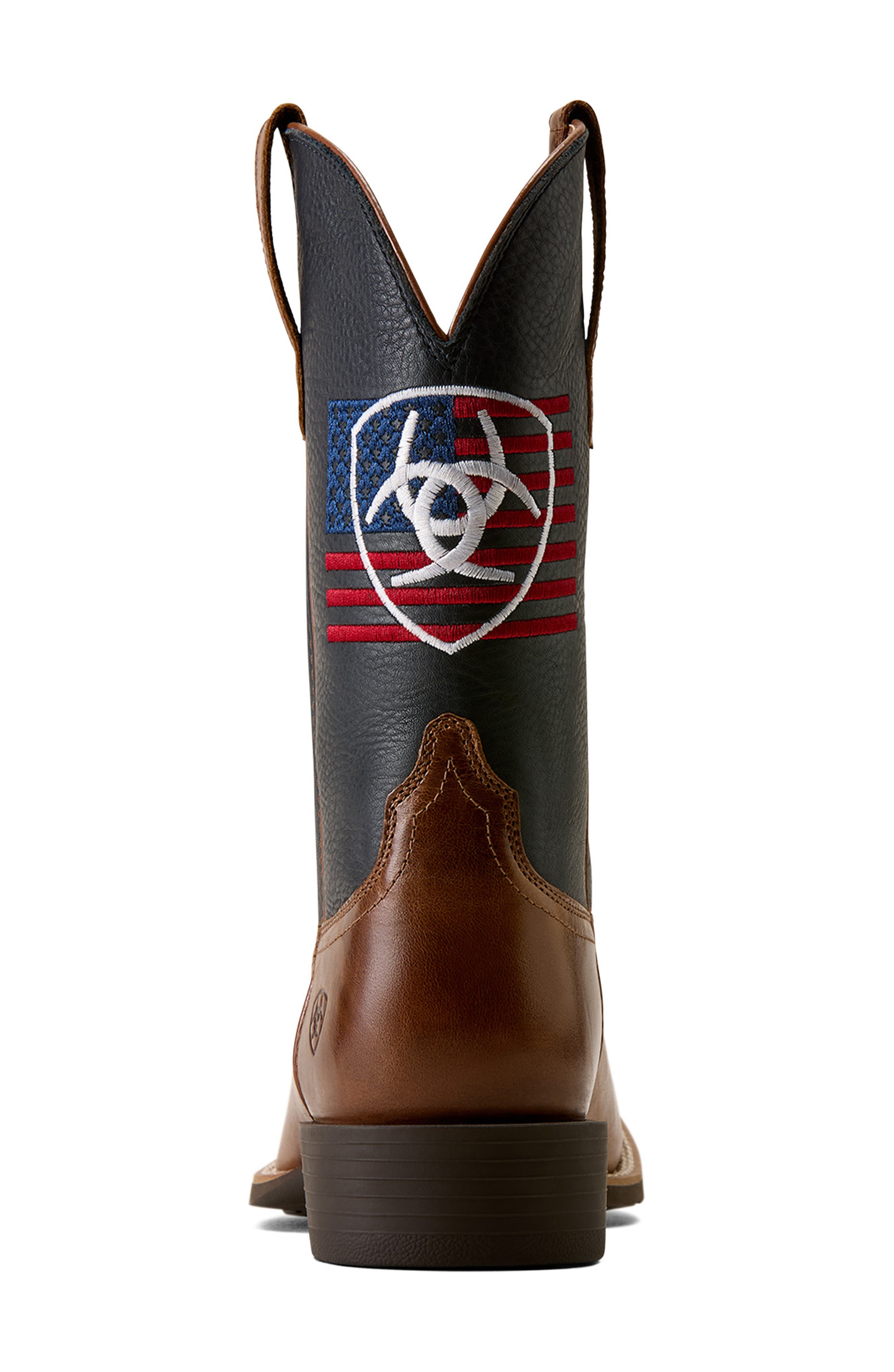 Sport Freedom Wide Square Toe Western Boot, Alternate, color, DARK TAN