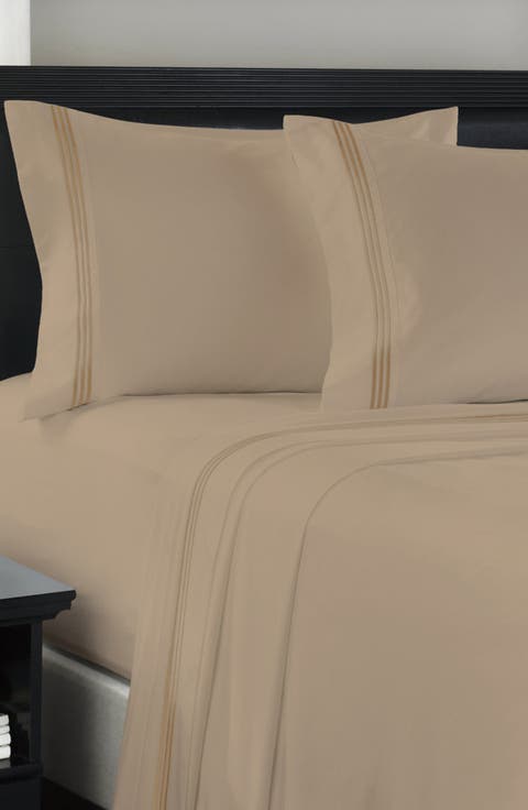 Embroidered Line 3-Piece Sheet Set