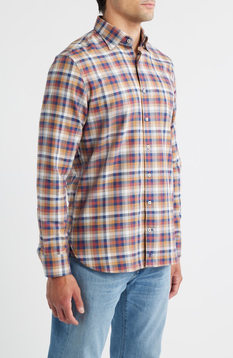 johnnie-O Jonstone Check Top Shelf Cotton Twill Button-Up Shirt, Alternate, color, Navy
