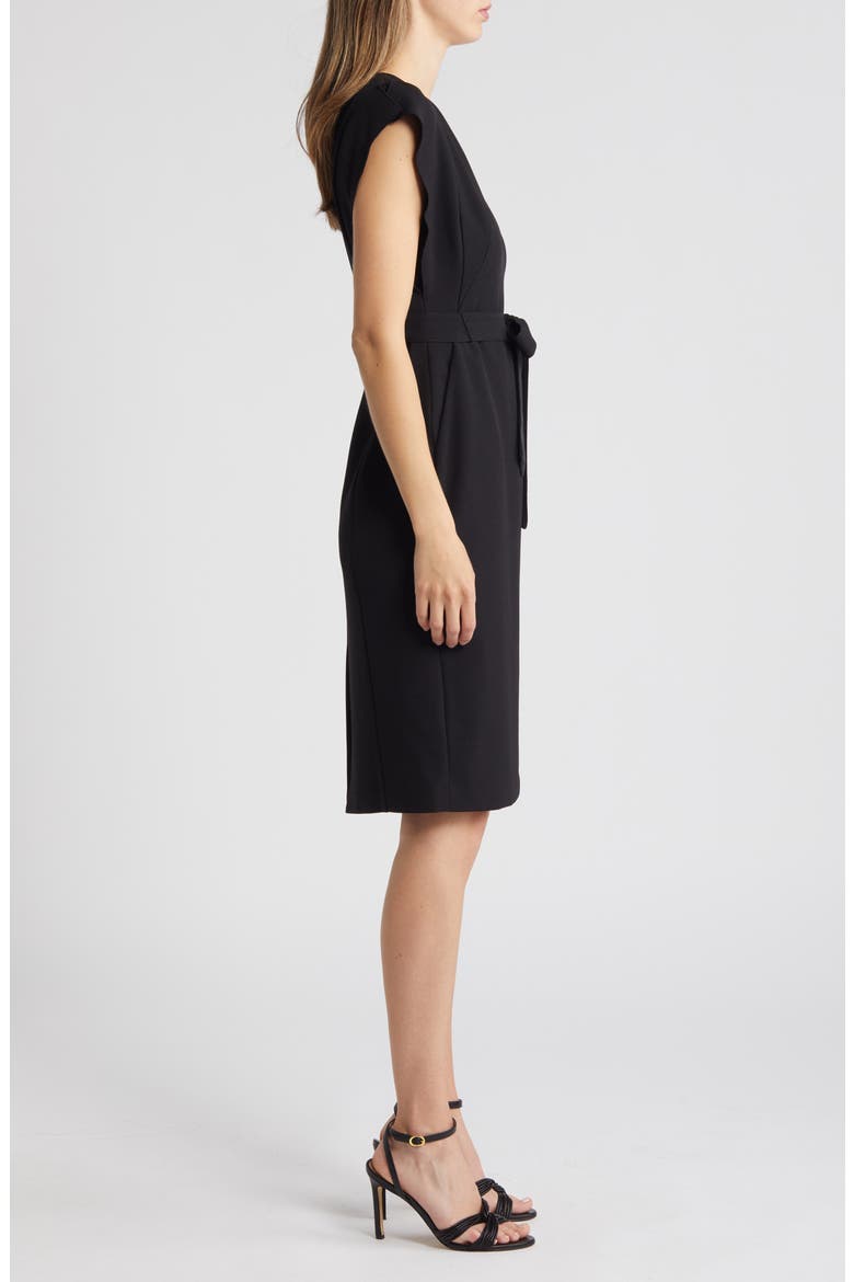 Ruffle Sleeve Sheath Dress, Alternate, color, BLACK
