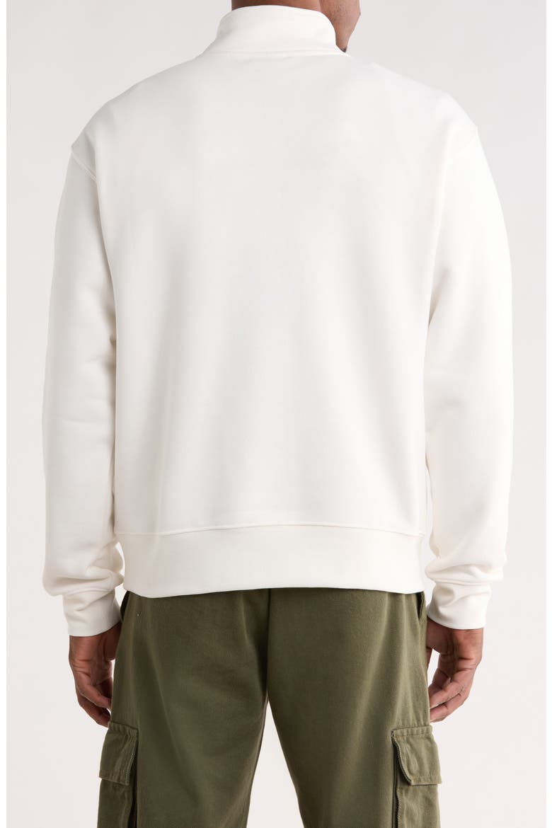 Cotton Blend Quarter Zip Sweatshirt, Alternate, color, EGRET