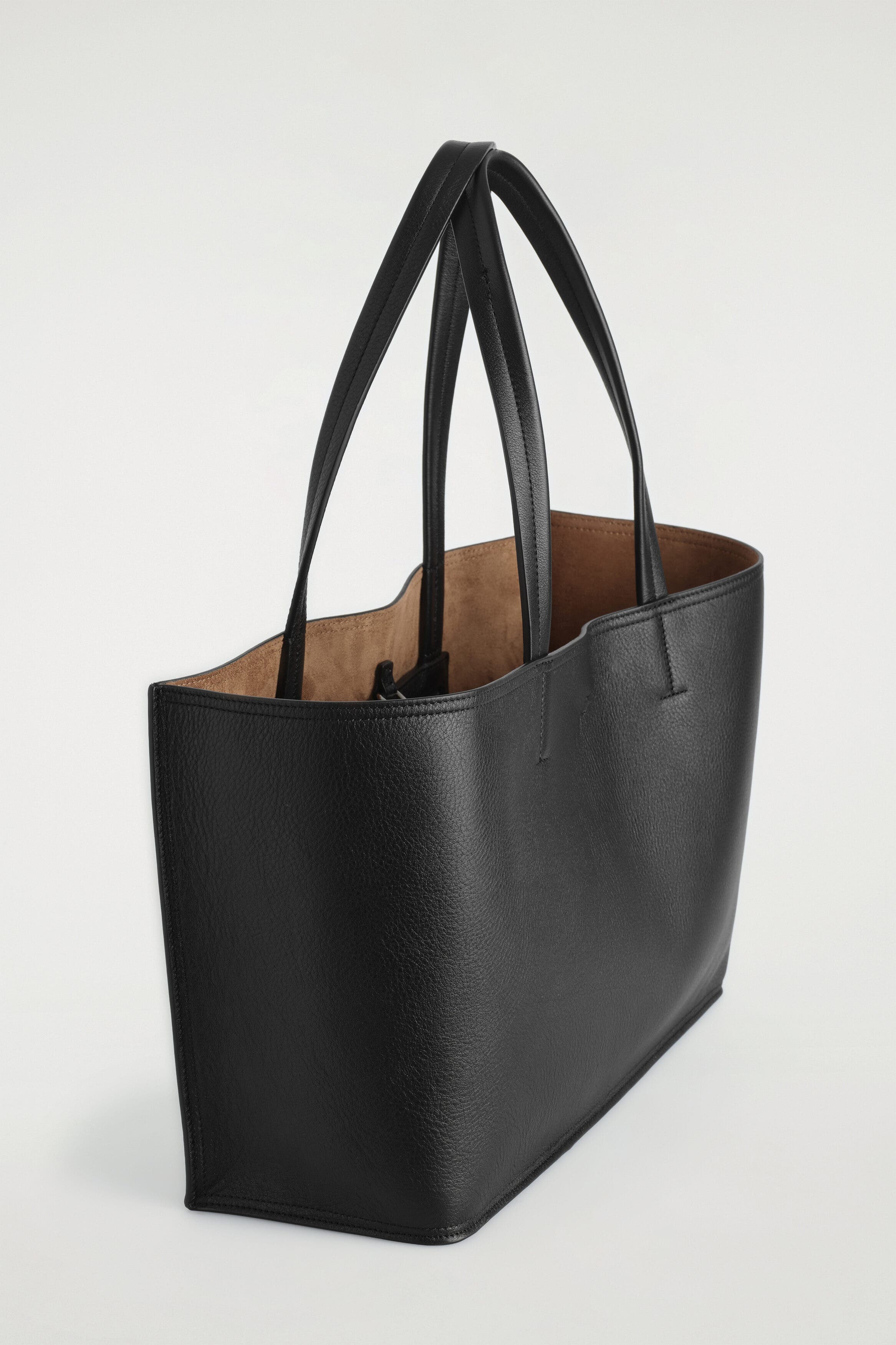 Journée Tote Bag - Leather, Alternate, color, BLACK