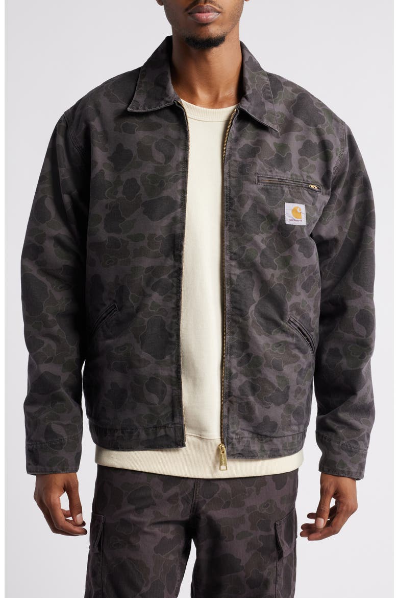 Duck Detroit Camo Organic Cotton Canvas Zip Jacket (Men) | Nordstrom