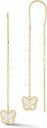 Ember Fine Jewelry 14K Gold Mother of Pearl Butterfly Threader Drop Earrings