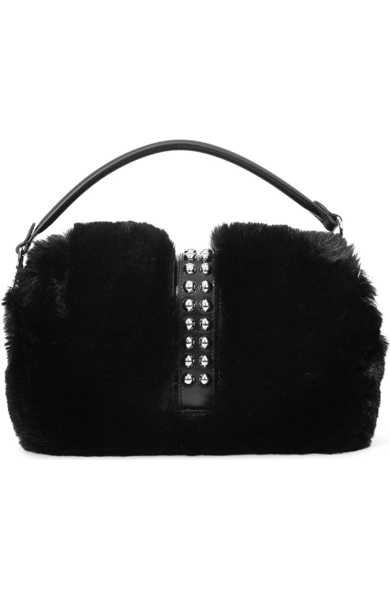 Jeffrey Campbell Furreal Faux Fur Handbag, Alternate, color, Black