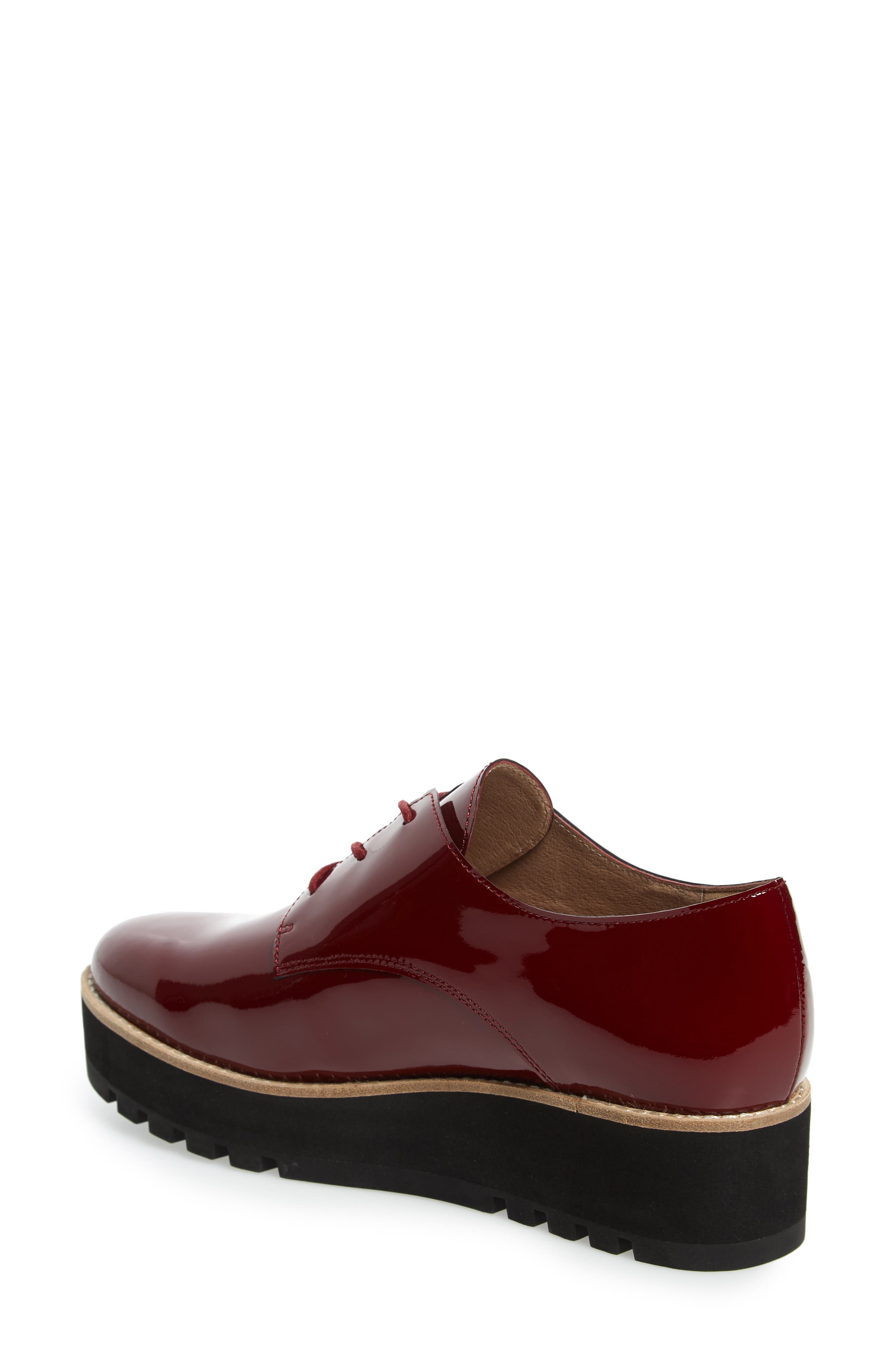 Eileen Fisher Eddy Derby, Alternate, color, Burgundy Patent Leather