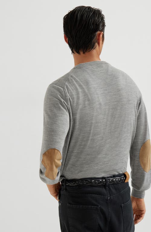 Brunello Cucinelli Lightweight Sweater With Patches In Gray