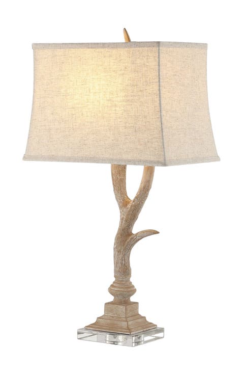 Antler 29.5" Rustic Resin/Crystal LED Table Lamp