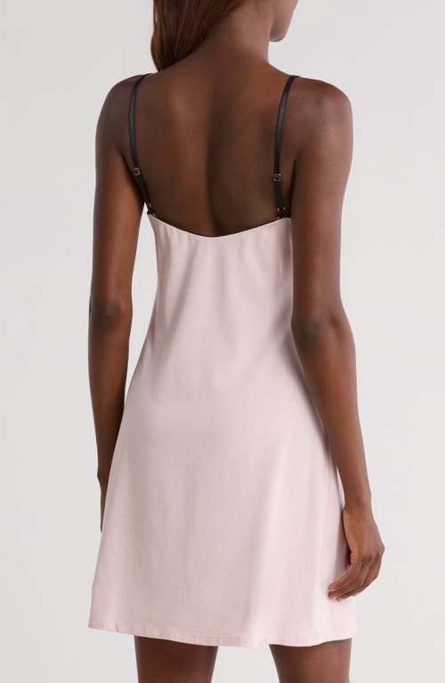 Natori Blissful Essentials Mesh Trim Chemise In Pink