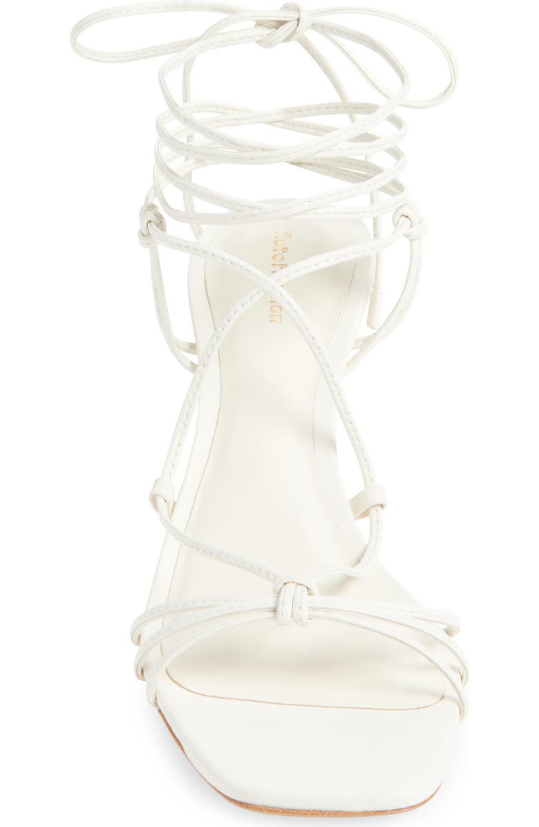 Reformation Gray Knotted Sandal, Alternate, color, White Leather