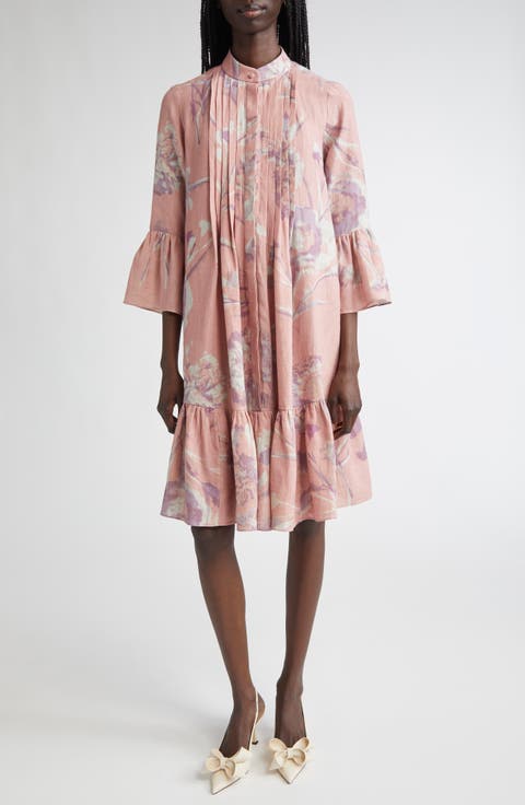 Deux Par Deux Printed Woven Dress With Frills - Liberty Flowers
