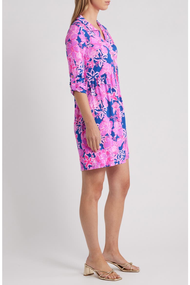 Saralynn Fit & Flare Shirtdress, Alternate, color, STARLIGHT NAVY ONCE AND FLORAL
