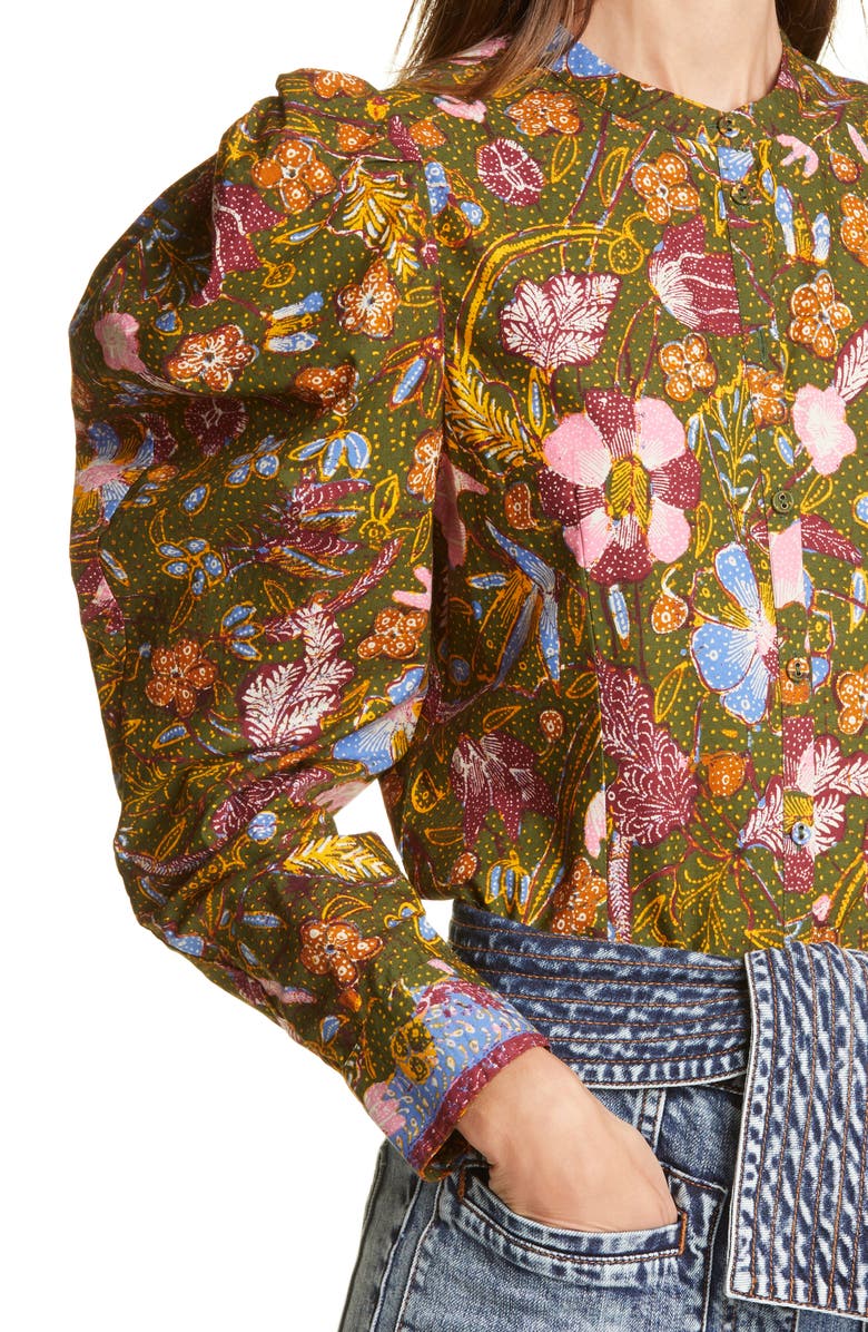 Ulla Johnson Willa Puff Sleeve Cotton Blouse, Alternate, color, 