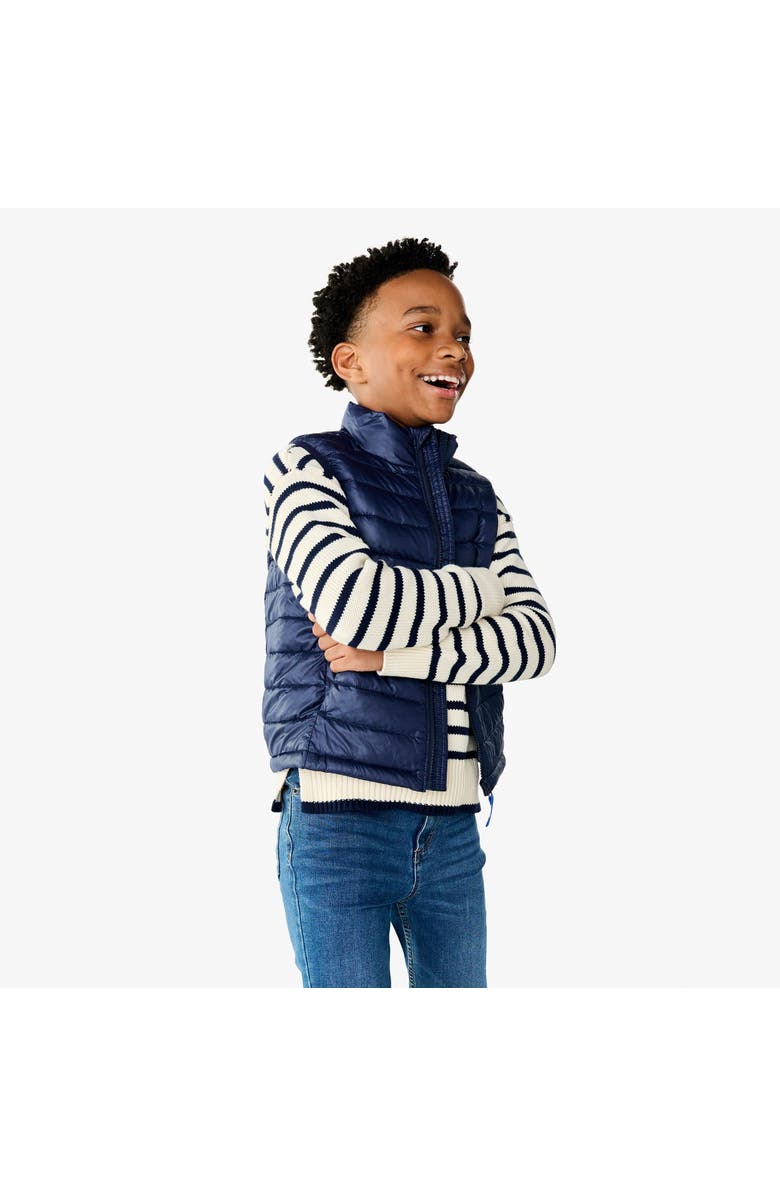 Primary Kids Lightweight Puffer Vest, Alternate, color, Navy